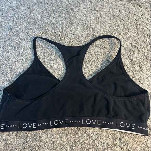 GAP LOVE White Stretch Cotton Bralette XL Set of 2! Black gray pullover Bra soft - Picture 12 of 12